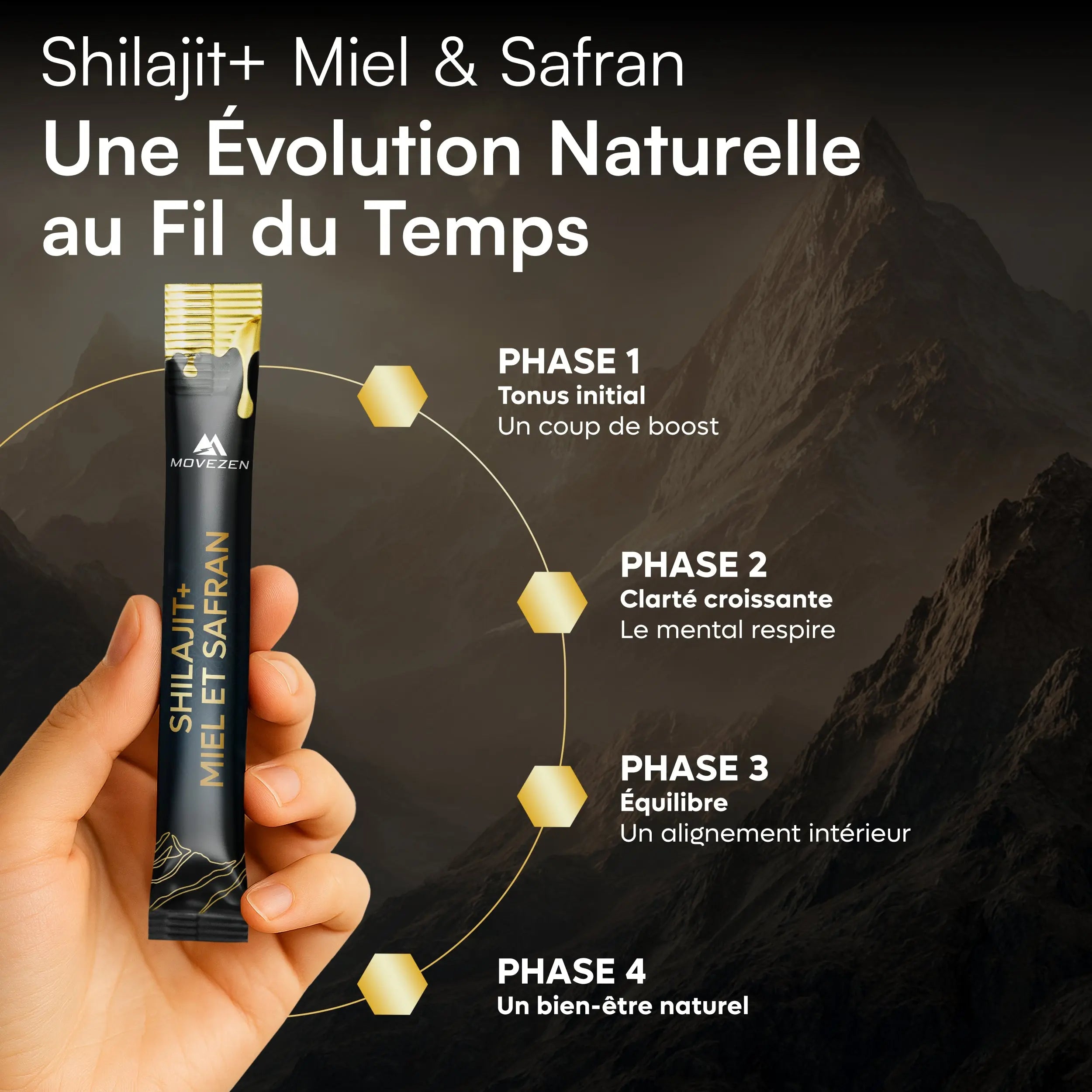 Shilajit + Résine avec Miel & Safran Bio MOVEZEN