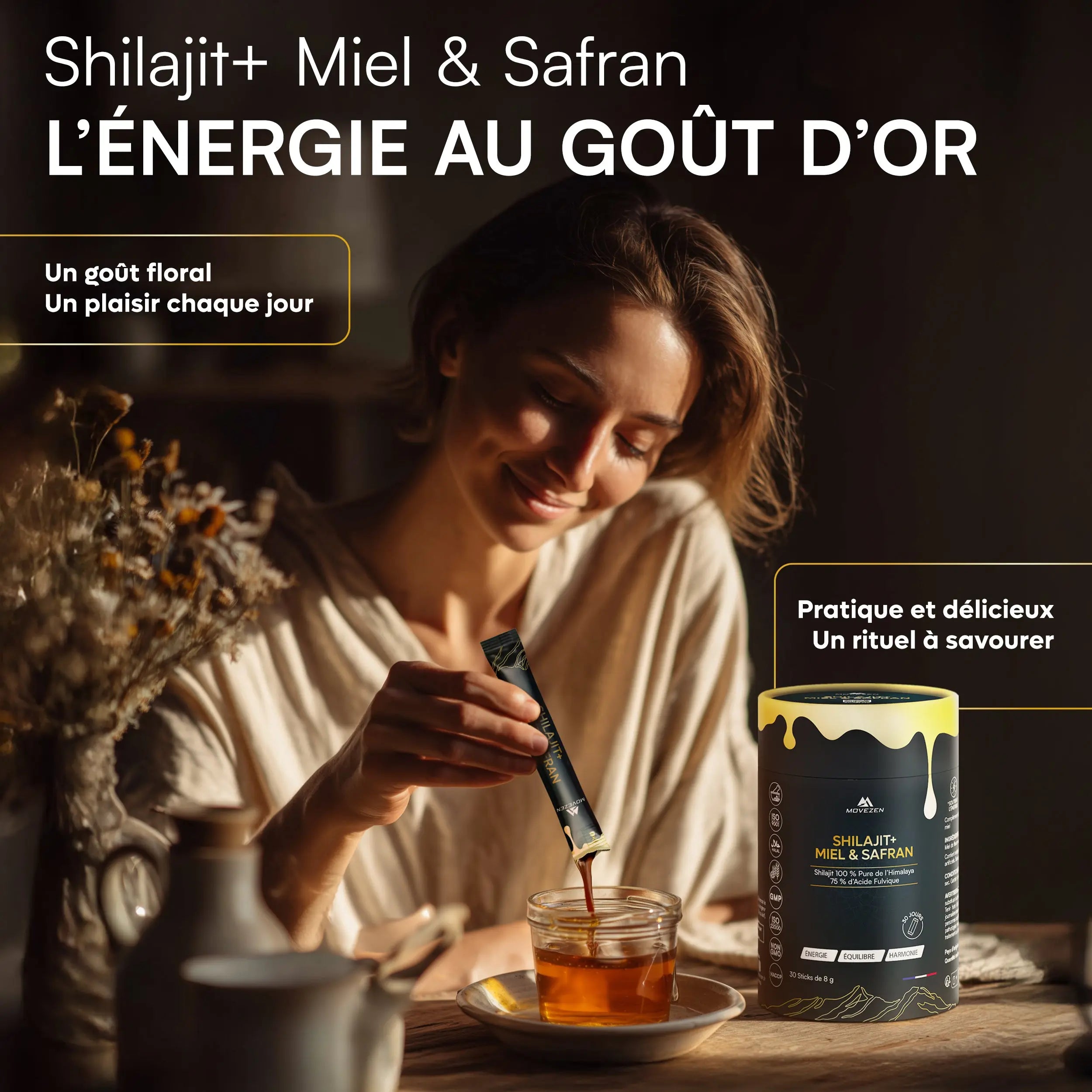 Shilajit + Résine avec Miel & Safran Bio MOVEZEN
