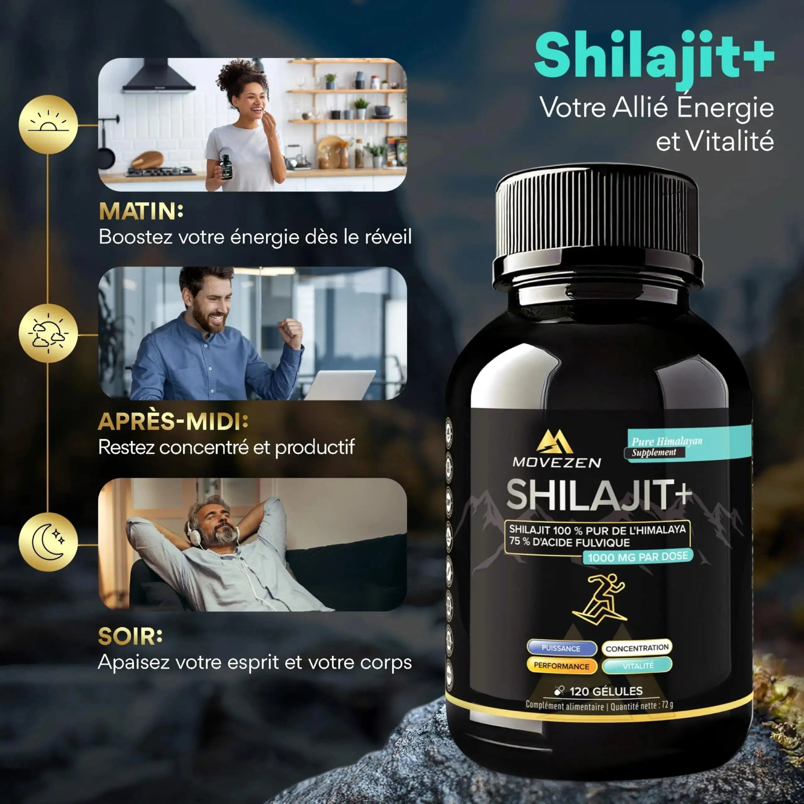 Shilajit+ 120 Gélules MOVEZEN