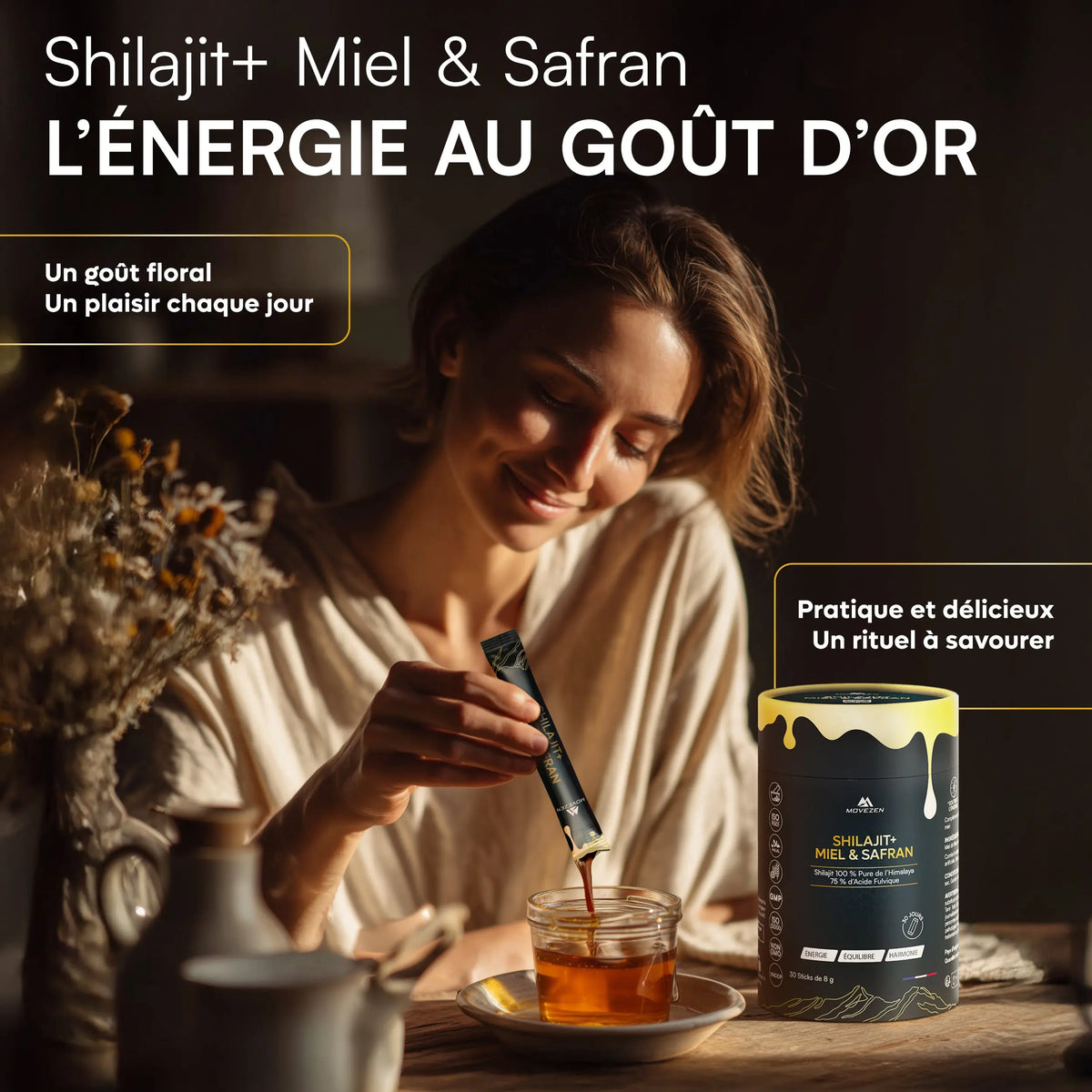 Shilajit + Résine avec Miel & Safran Bio MOVEZEN