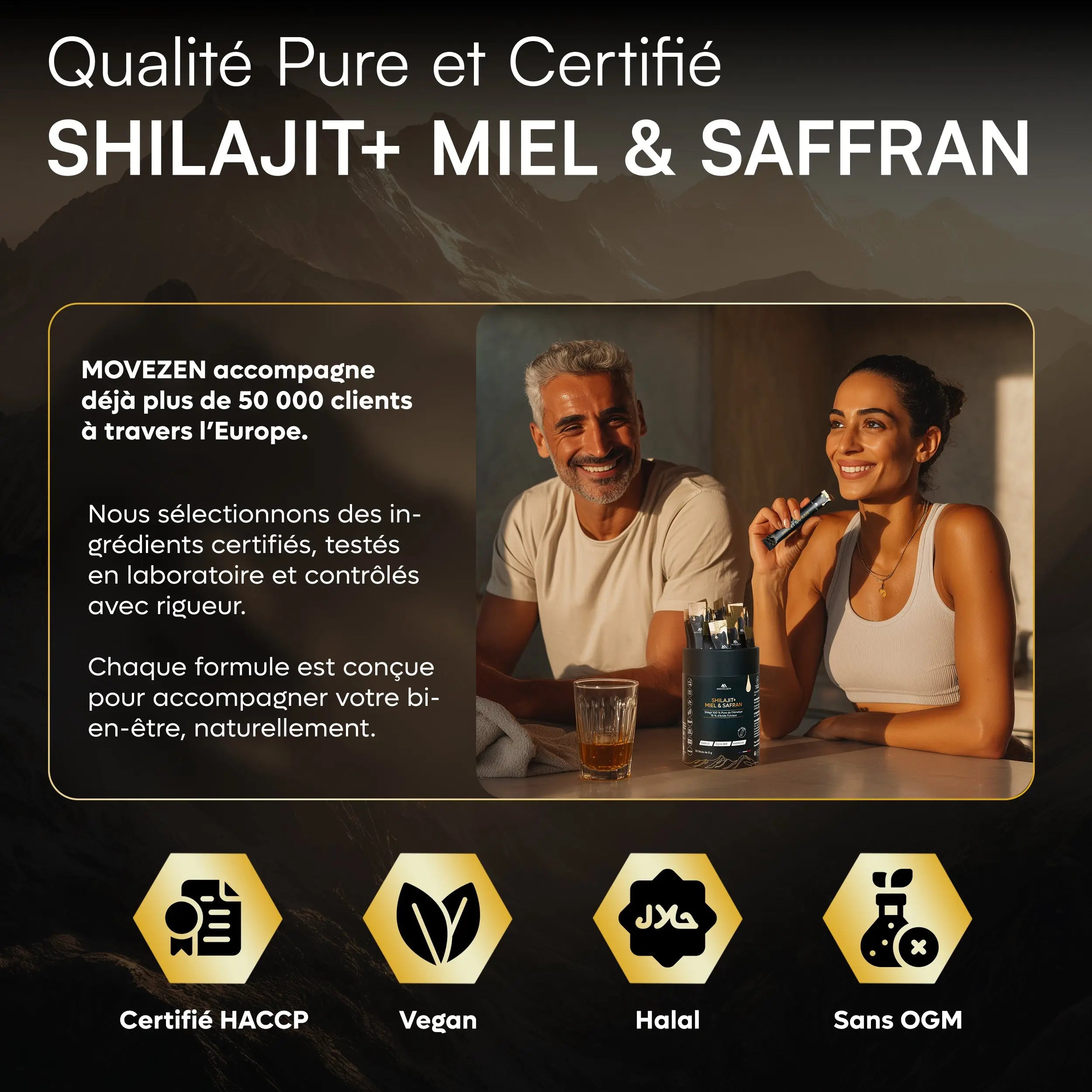 Shilajit + Résine avec Miel & Safran Bio MOVEZEN