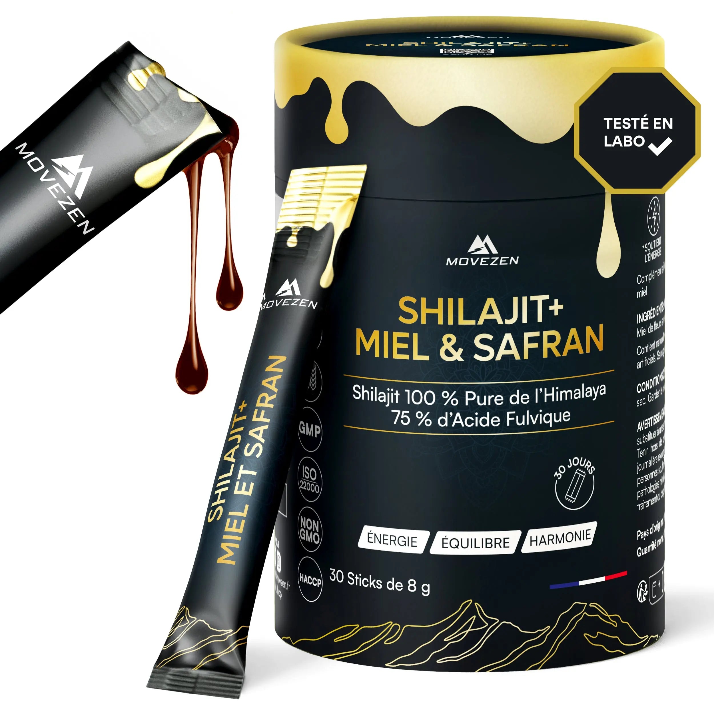 Shilajit + Résine avec Miel & Safran Bio MOVEZEN